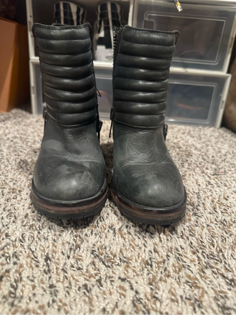 Women’s Harley Davidson Quilted Ankle Boots - Black